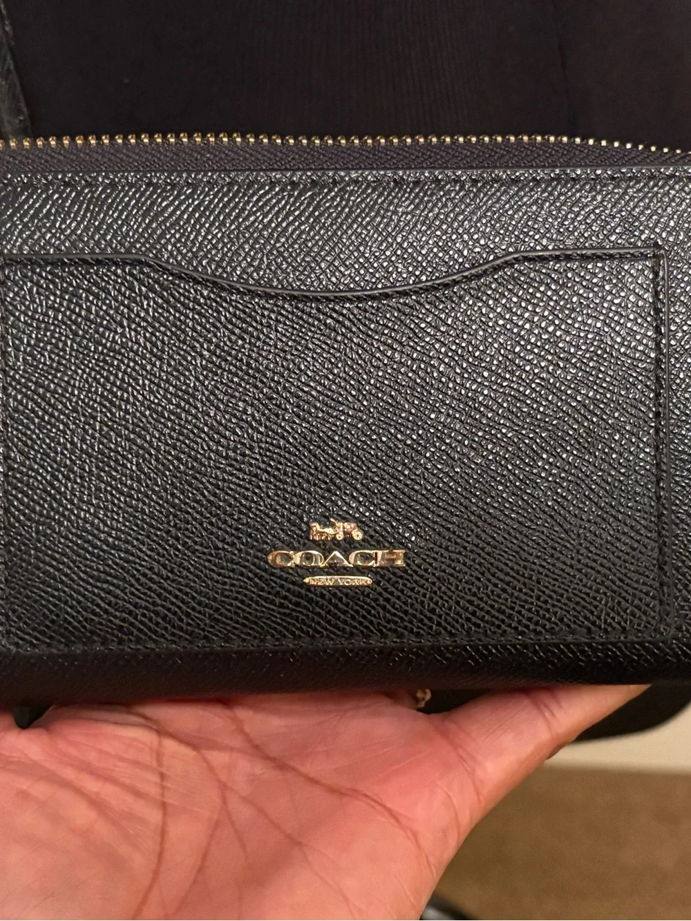 Coach Bundle (wallet and purse) Black Leather Crossbody and matching wallet. - Picture 6 of 8